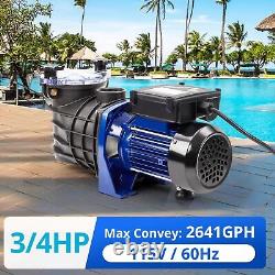 0.75HP Pool Pump In/Above Ground Water Pump Single Speed, 550With115V, 2641GPH