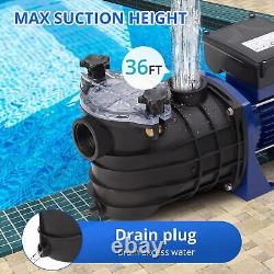 0.75HP Pool Pump In/Above Ground Water Pump Single Speed, 550With115V, 2641GPH