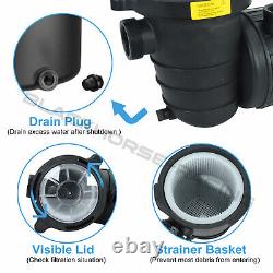 1.0 HP 750W 87GPM Powerful Above Ground Swimming Pool Pump with Strainer Basket