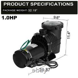 1.0 HP Swimming Pool Spa Water Pump 110 Volt Outdoor Above Ground Strainer Motor
