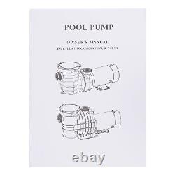 1-1/2HP 1 Speed Inground Swimming Pool pump motor Strainer with 1.5'' NPT AC110V