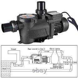 1.2HP 3650GPH INGROUND Swimming POOL PUMP MOTOR with Strainer for Hayward 220V