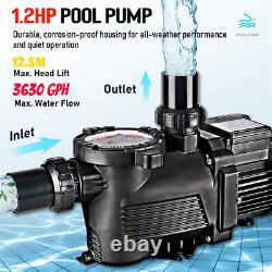 1.2HP Swimming Pool Pump System High Speed Motor Strainer High-Flo Inground Pump