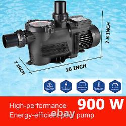 1.2HP Swimming Pool Single Speed Pump 3630GPH 240V In/Above Ground Strainer withUL