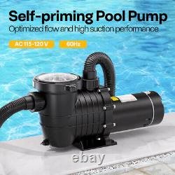 1.5 HP 6498 GPH Self Primming In/Above Ground Swimming Pool Pump Dual Voltage