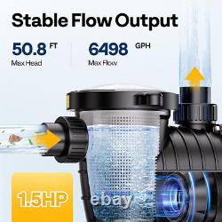 1.5 HP 6498 GPH Self Primming In/Above Ground Swimming Pool Pump Dual Voltage