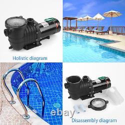 1.5 HP Swimming Pool Pump Spa Water 110 Volt Outdoor Above Ground Strainer Motor