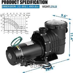 1.5HP 1Speed Swimming Pool Pump Motor Strainer Above Inground 115/230V with Cord