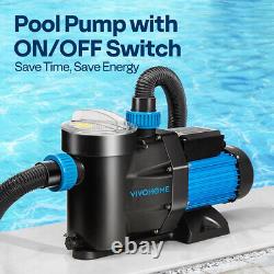 1.5HP 6360GPH Self Primming Swimming Pool Pump In/Above ground with ON/OFF Switch