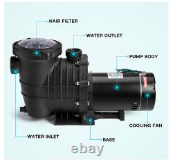 1.5HP Anbull Swimming Pool Pump Motor In/Above Ground with Strainer Filter Basket