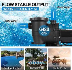 1.5HP IN-GROUND Swimming Pool Pump 1-Speed Motor Strainer High-Flow 100GPM 110V