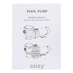 1.5HP In/Above Ground Swimming Pool Pump Sand Filter Pump Strainer Basket 1.5