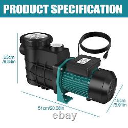 1.5HP In/Above Ground Swimming Pool Sand Filter Pump Motor Strainer