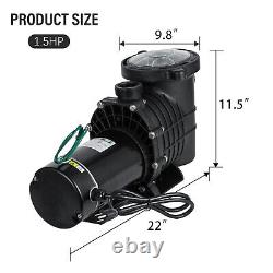 1.5HP In/Above Ground Swimming Pool Sand Filter Pump Motor Strainer US