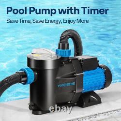 1.5HP Self Primming Swimming Pool Pump 6360 GPH withTimer for in/Above Ground Pool