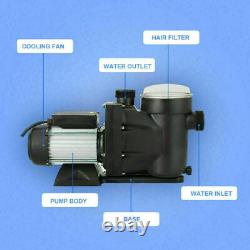 1.5HP Swimming Pool Water Pump Above Ground Strainer Efficient 3450RPM 1 1/2