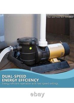 1.5HP Variable 2-Speed Swimming Pool Pump High Flow Above-Ground Pump Pool