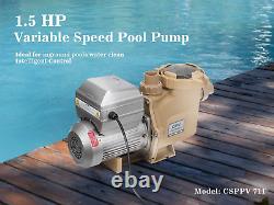 1.5HP Variable Speed Inground Pool Pump 230V High Performance Intelligent Contro