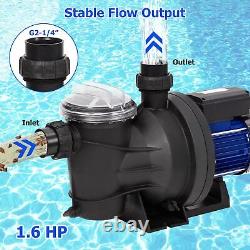 1.6HP Swimming Pool Pump 6075GPH Powerful Self-priming Pump for In/Above Ground