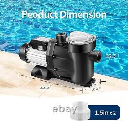 110V 1.5HP 2-Speed Swimming Pool Pump withStrainer Basket for In/Above Ground Pool