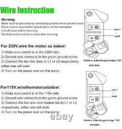 1HP 115/230V Pool Motor 3450RPM 48Y Frame Square Flange Pool Pump Motor USQ1102