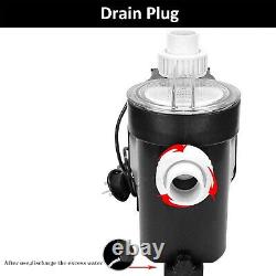 1HP 750W Swimming Pool Pump Motor In/Above Ground 6000GPH 49.2FT Hmax withStrainer