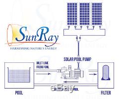 1HP Solar Power Pool Pump Pond 60v 2 Solar Panels Above Ground Inground Swimming