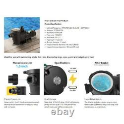 2.0 HP 6800 GPH In/Above Ground Swimming Pool Pump Dual Voltage UL CET Certified