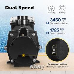 2.5 HP Self Priming In/Above Ground Swimming Pool Pump 2 Speed 230V & Strainer