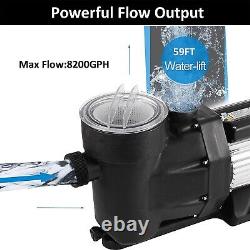 2.5HP 8200GPH Inground Swimming POOL PUMP MOTOR withStrainer For Hayward 110-120V