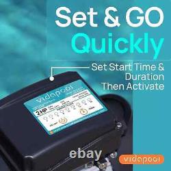 2 HP Pool Pump with Timer, 8120Gph, 220V, 2 Adapters, Powerful In/Above Ground Self