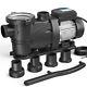 2 HP Pool Pump with timer, 8120GPH, 220V, 2 Adapters, Powerful In/Above Ground Self