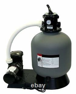24 Inground Sand Filter System with 1 HP Pump 300 lb Sand Capacity