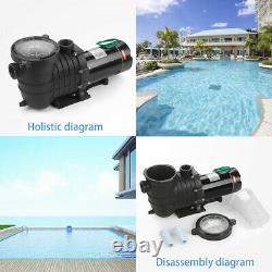 2HP 110-240V Swimming Pool Pump In/Above Ground 1500w Motor withStrainer Basket