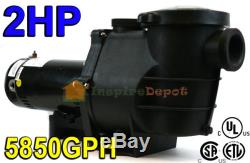 2HP 5850GPH In-Ground Swimming Pool Pump with Strainer UL LISTED High-Flo 110/220V