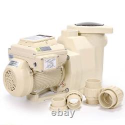 2HP High-Flo Variable Speed Swimming Pool Pump Inground 230V, 1.5 / 2 Fitting