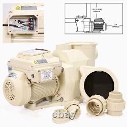 2HP High-Flo Variable Speed Swimming Pool Pump Inground 230V 1.5 / 2 Fitting
