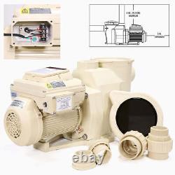 2HP High-Flo Variable Speed Swimming Pool Pump Inground 230V, 1.5 / 2 Fitting