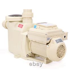 2HP High-Flo Variable Speed Swimming Pool Pump Inground 230V with Timer Strainer