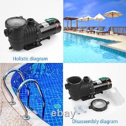 2HP In/Above Ground Swimming Pool Pump Dual Voltage 1500W With Strainer Basket