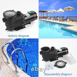 2HP Swimming Pool Filter Pump Motor withStrainer Generic Above/In Ground 110-240V