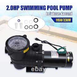 2HP Swimming Pool Pump In/Above Ground with Motor Strainer Filter Basket 115V/230V