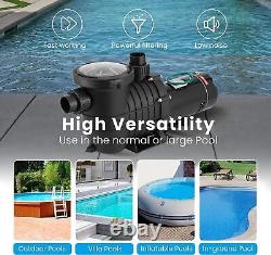 2HP Swimming Pool Pump In/Above Ground with Motor Strainer Filter Basket 115V/230V