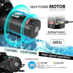 2HP Swimming Pool Pump In/Above Ground with Motor Strainer Filter Basket 115V/230V