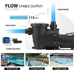 2HP Swimming Pool Pump In/Above Ground with Motor Strainer Filter Basket 115V/230V