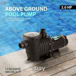 2HP Swimming Pool Pump In/Above Ground with Motor Strainer Filter Basket 115V/230V