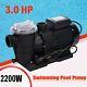 3.0 HP Pool Pump 2200W In/Ground Swimming Pool Pump with 10038 GPH Max Flow