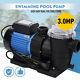 3.0 HP Self Primming Swimming Pool Pump w Strainer Basket In/Above Ground Pools