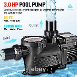 3.0HP IN-GROUND Swimming Pool Pump Hi-Speed Motor w Strainer High-Flo Inground