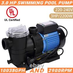 3.0HP Pool Pump In/Above Ground Swimming Pool Sand Filter Pump Motor Strainer US